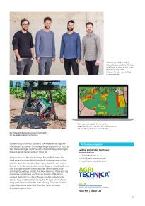 Article page with team, camera and analysis software for agriculture